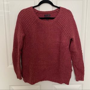 AEO Pink Knit Chunky Sweater (Size S)